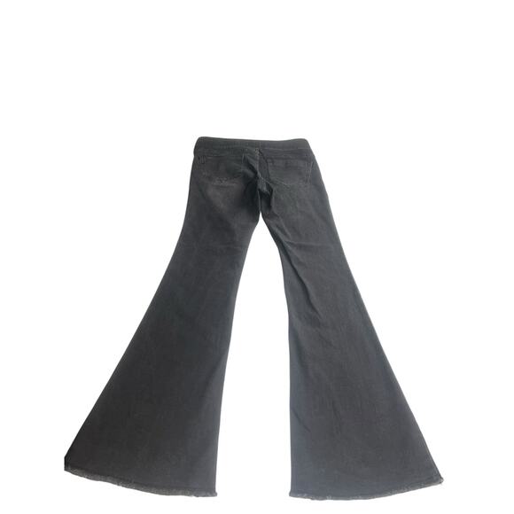 Turquoise Haven Faded Black Womens M Wide Leg Flare Stretch Wide Waistband Retro - Picture 4 of 8